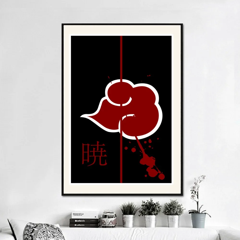 Narutom Akatsuki аниме печать на холсте Schilderij плакат Muur фото Voor Kamer украшения Woondecoratie Zijde