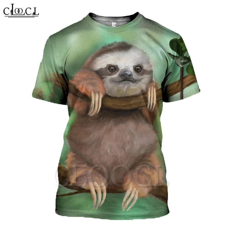 CLOOCL 2021 летняя новая модная футболка Ленивец рыба гусиный кролик 3D принт мужская