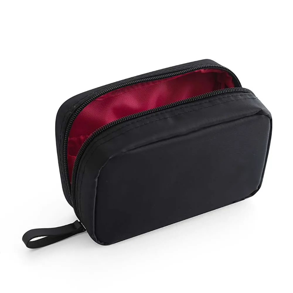 Large black red Новая сумка для хранения макияжа, органайзер, кактус, косметический Чехол, косметичка для красоты, для макияжа, для путешествий, мини, одноцветная, в полоску, для монет, косметичка - Цвет: Large black red