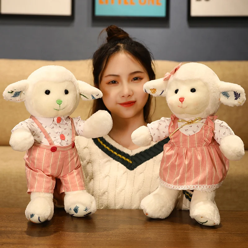 

1pc 30/40cm Cute Couple Sheep Plush Toys Lovely Dressing Alpaca Dolls Stuffed Soft Animal Toy for Children Lovers Birthday Gifts