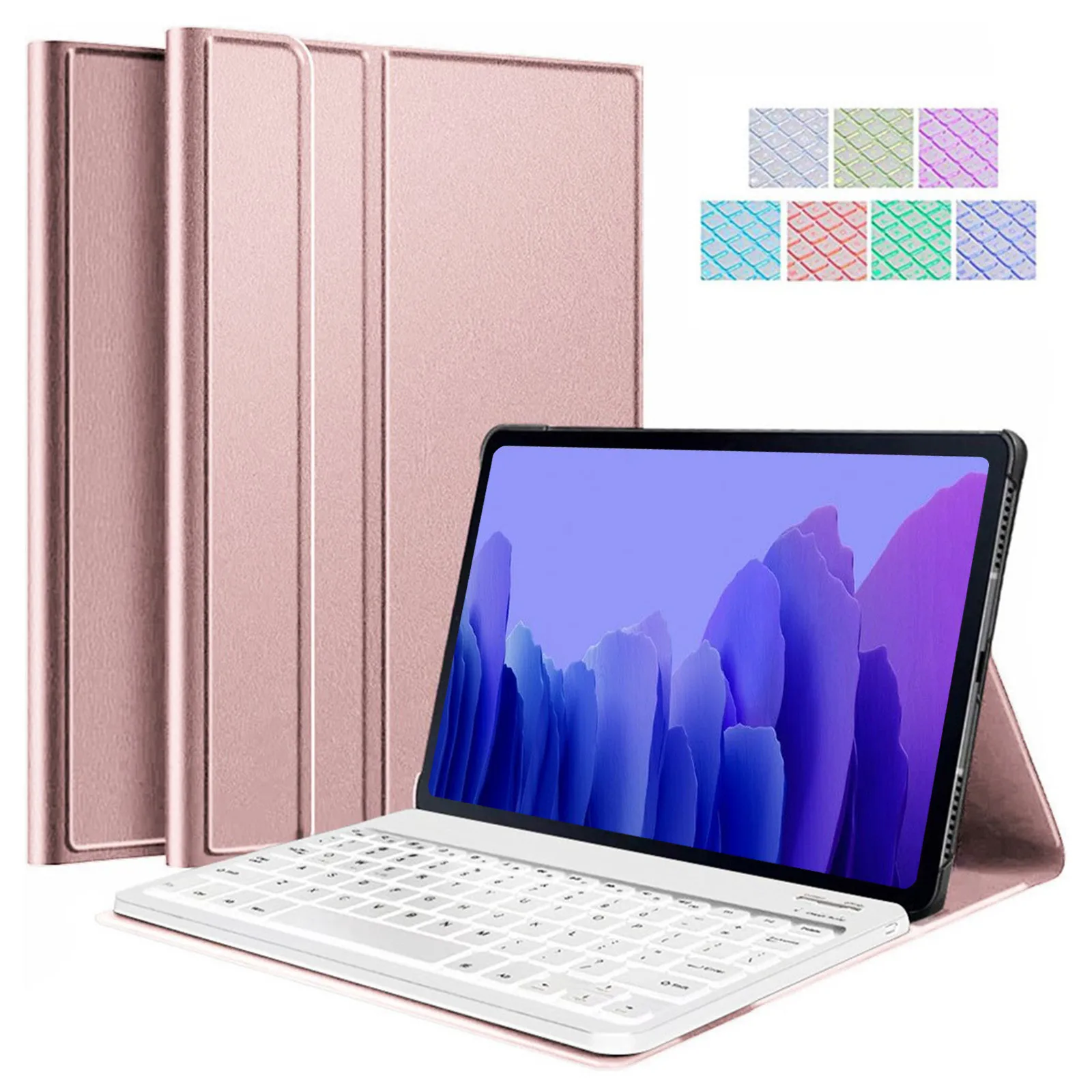 

Bluetooth Keyboard Cover Case Samsung Galaxy Tab A7 10.4 2020 Backlit Fashion Ultra Slim Tablet Case Removable Protective shell