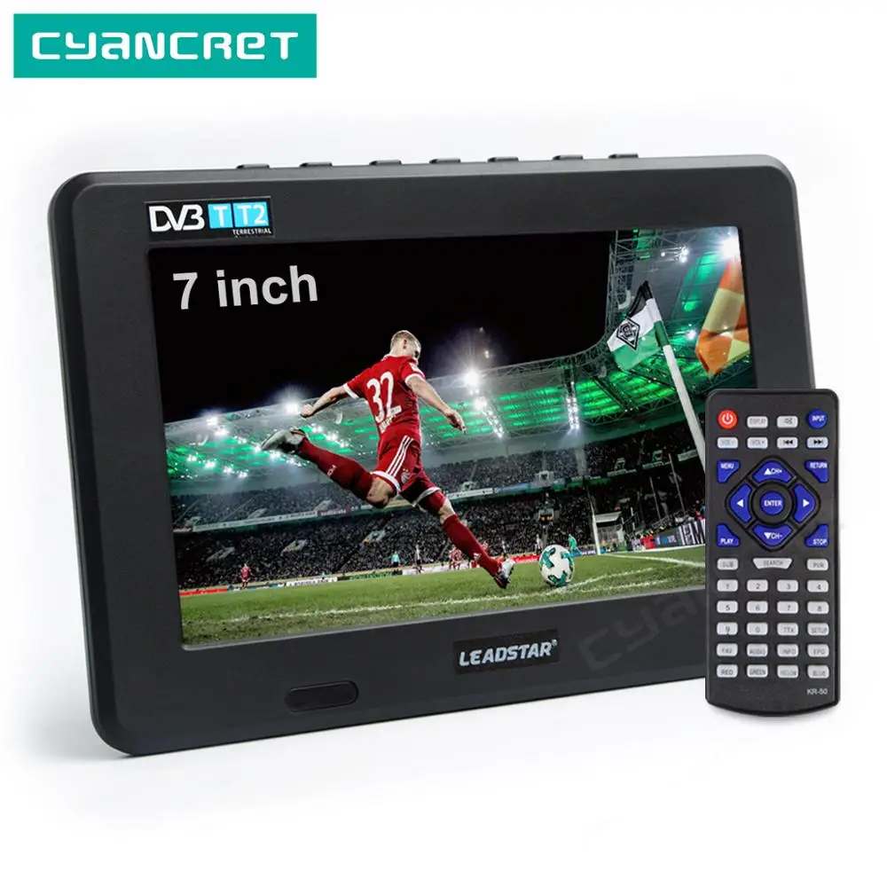 LEADSTAR D7 Портативный ТВ DVB-T2 ATSC ISDB-T tdt 7 дюймов цифровой аналоговый мини маленький автомобиль ТВ телевидение Поддержка USB TF MP4 H.265 AC3