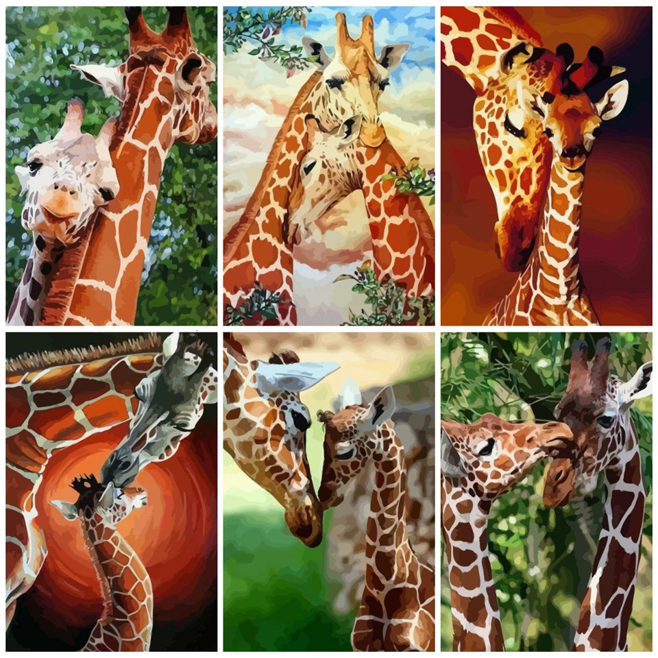 AZQSD Unframe краска по номерам на холсте Жираф картина уникальный подарок Рисование