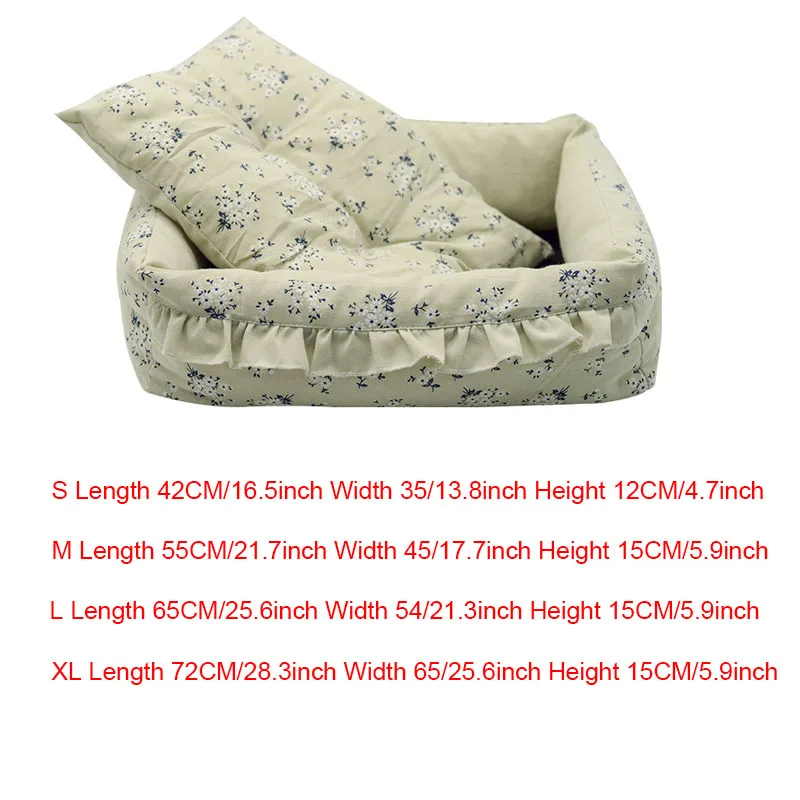 Кровать для собаки 2019 теплая зимняя кровать щенка с цветочным принтом