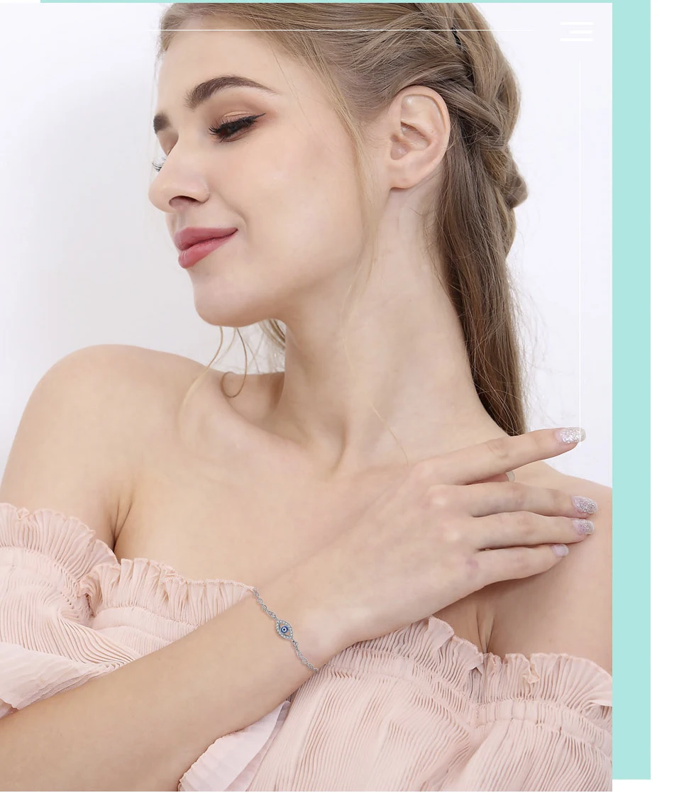 Роскошные 925 стерлингового серебра браслеты-шармы с фианитами стразами браслет