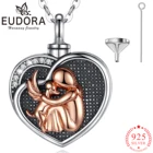 Памятный кулон для кремации Eudora, серебряная девушка и собака, розовое золото, подвеска для праха, урны, сердца, ожерелье с сердцем, ювелирные изделия, keepsake G027