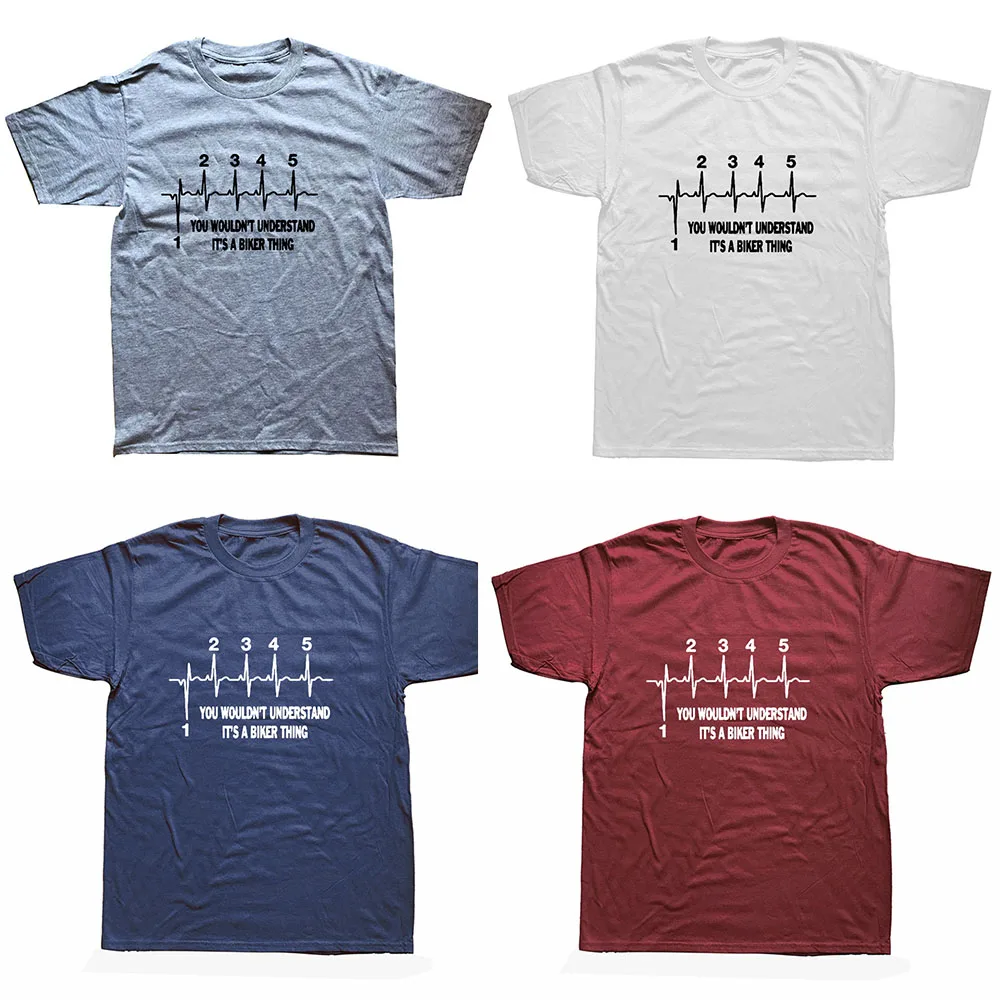 Летняя Модная стильная мужская Байкерская футболка с круглым вырезом и коротким