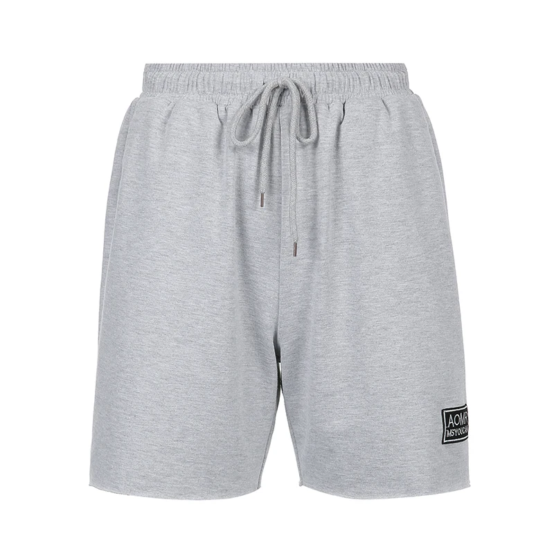 

Weekeep Casual Embroidery Sweat Short Pants Women Lace Up Elastic High Waist Baggy Sweatpants Summer Joggers Shorts 90s Harajuku