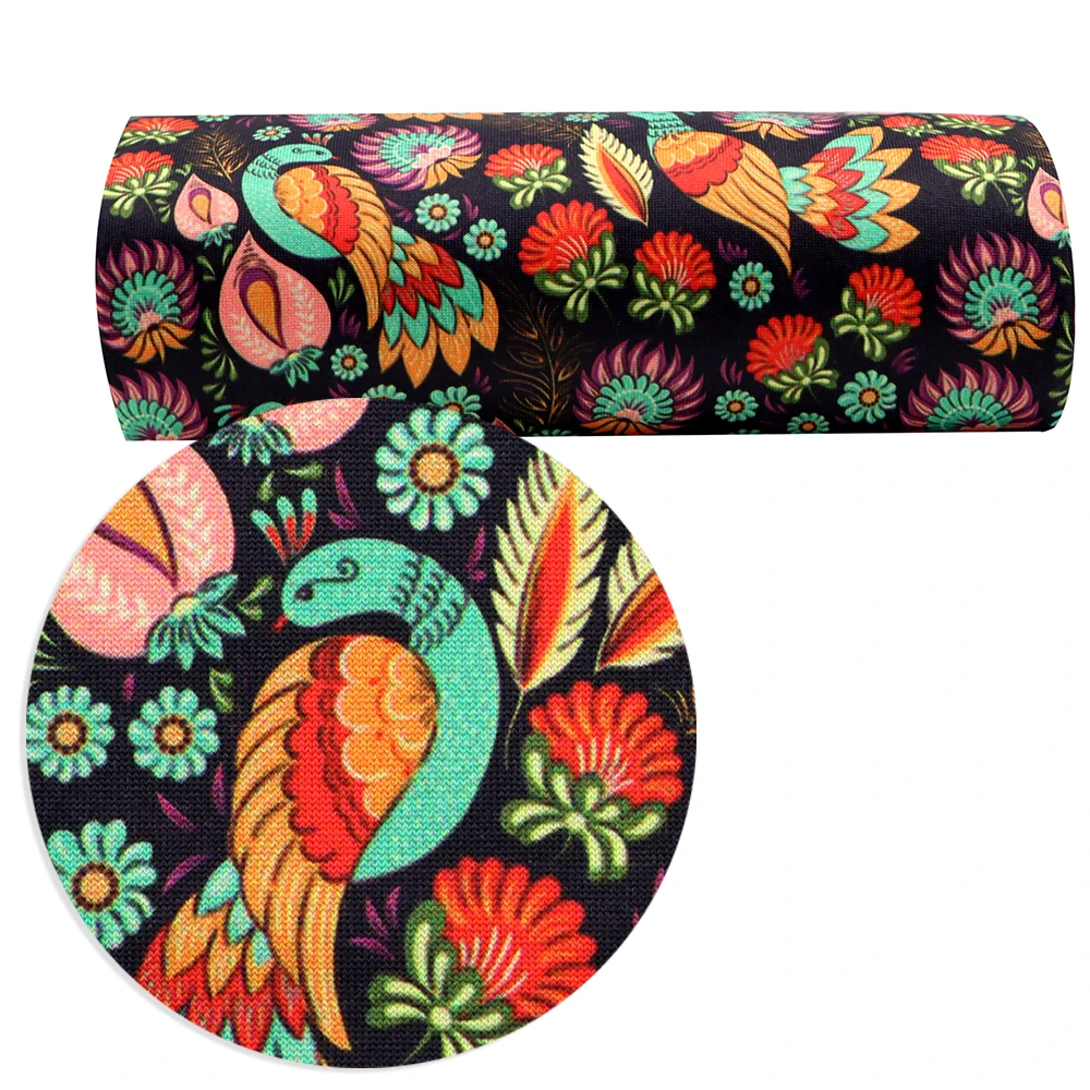 С цветочным принтом кактус лист растения 4 Way Stretch трикотажная хлопчатобумажная