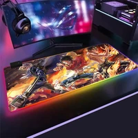 led light gaming mouse pad rgb one piece large keyboard cover rubber base computer carpet desk mat pc game mouse pad for lol