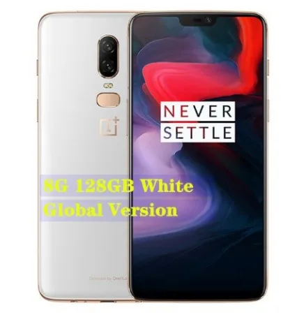 8GB 128GB White OnePlus 6 8GB 128GB Snapdragon 845 Octa Core AI двойная камера 20MP+ 16MP распознавание лица разблокировка Android 8 смартфон мобильный телефон - Цвет: 8GB 128GB White