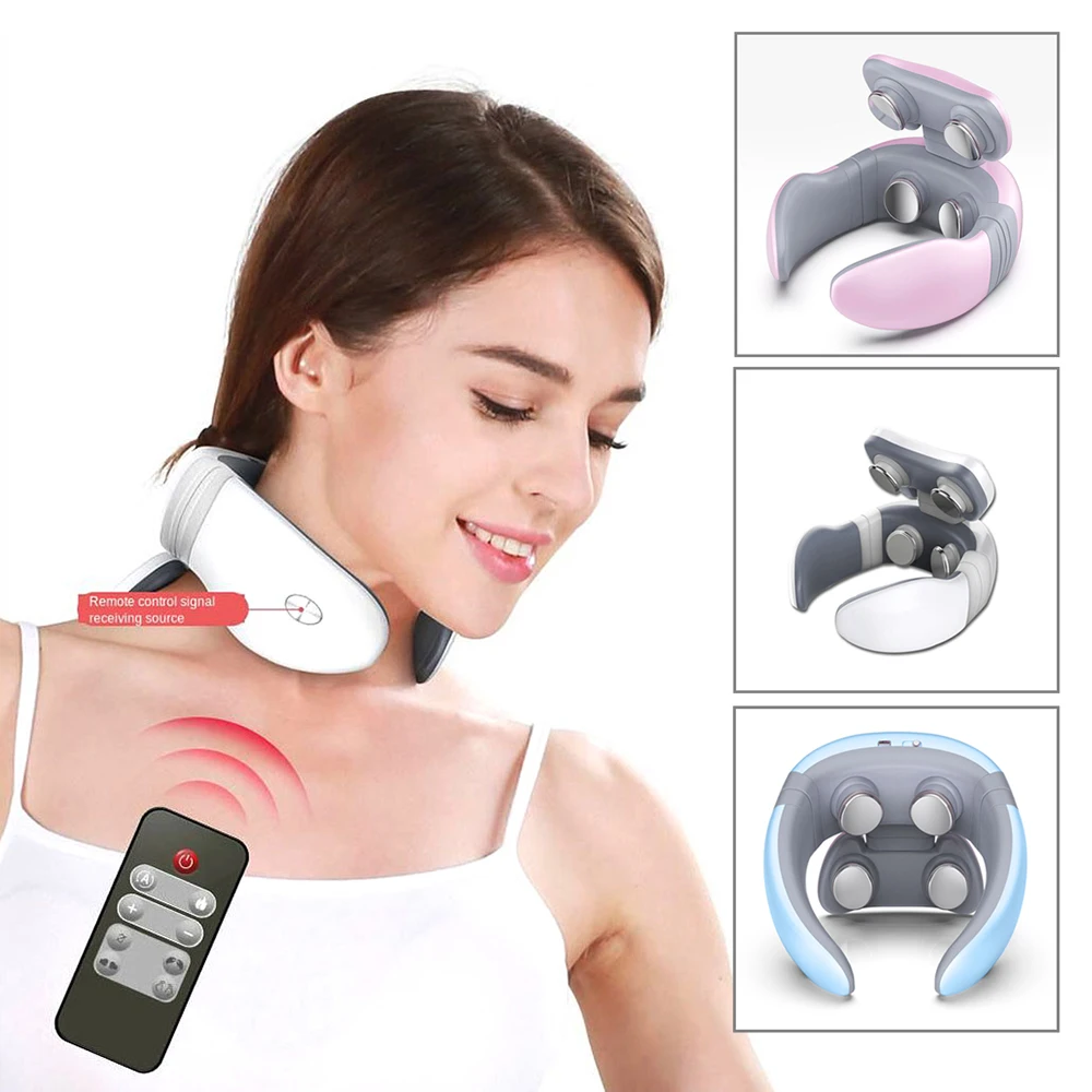 Новый Интеллектуальный Электрический массажер для шейного отдела с четырьмя