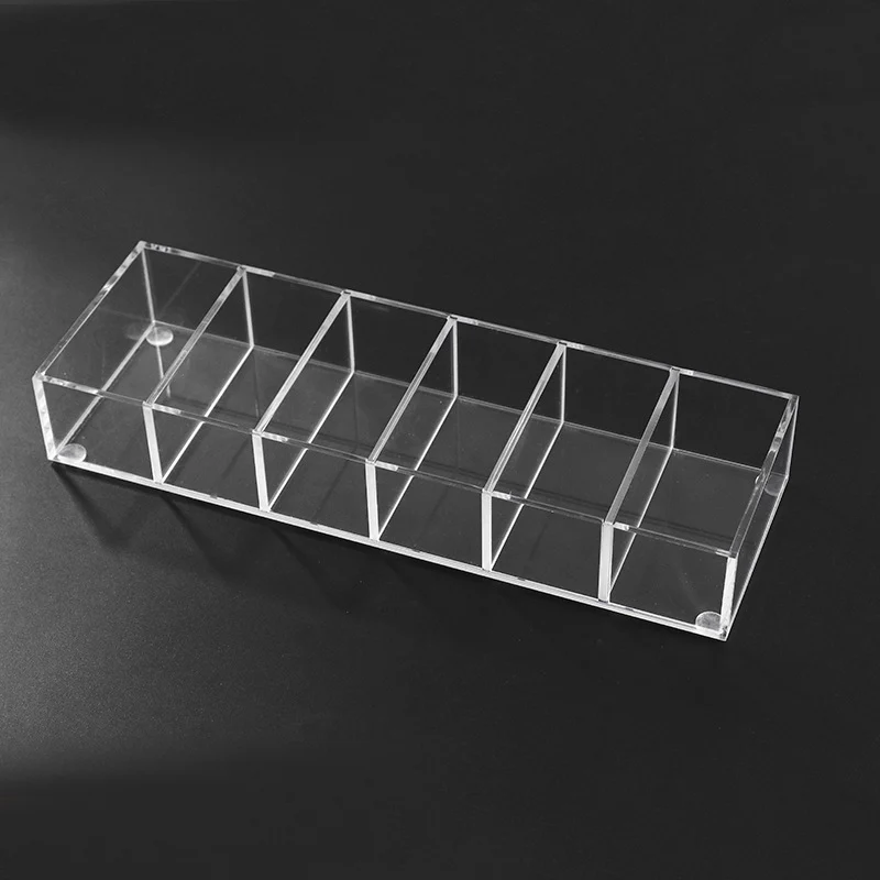 New 6 Grids Clear Acrylic Organizer Lipstick Holder Nail Polish Rack Cosmetic Storage Powder box Makeup Case | Дом и сад