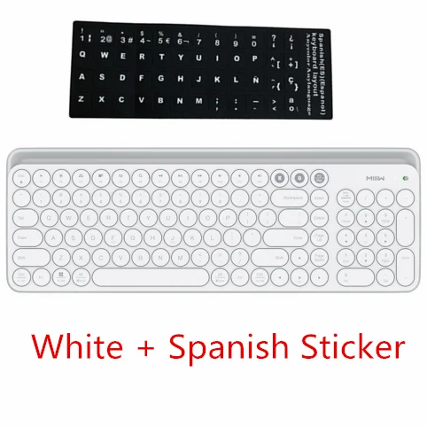 White add Spanish Оригинальная Xiaomi Miiiw Bluetooth Двухрежимная клавиатура MWBK01 104 клавиш Беспроводная Bluetooth Мультисистема 2,4 ГГц портативная клавиатура - Цвет: White add Spanish