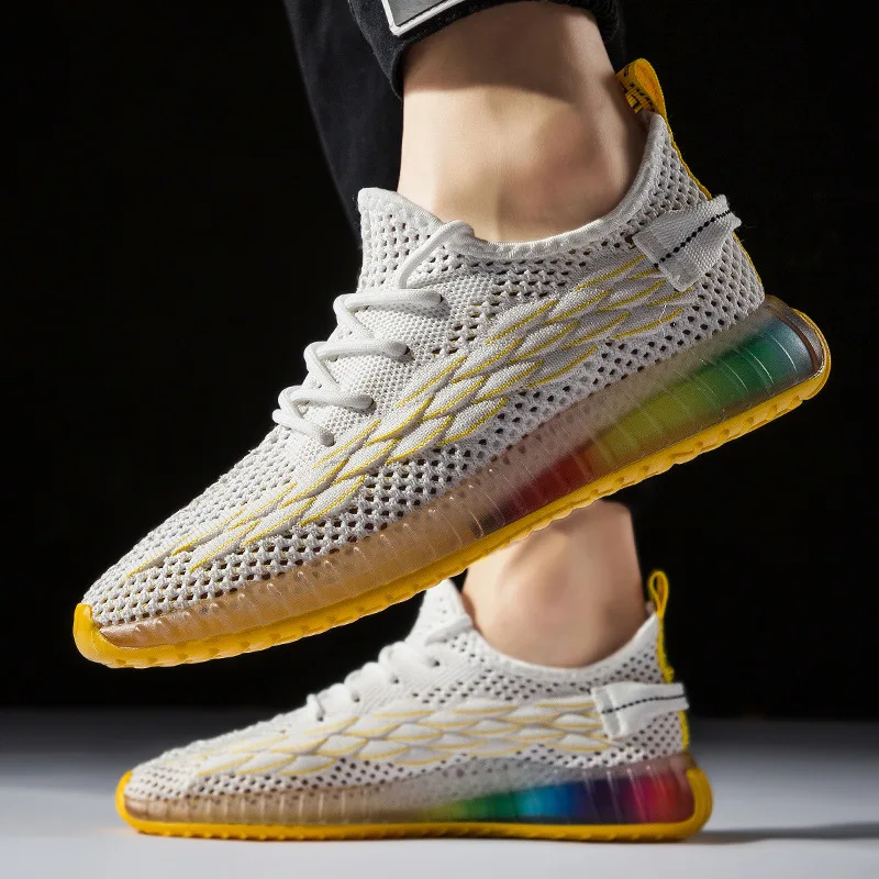 Новые кроссовки мужские 2019 спортивные уличные дышащие с принтом 4D Hombre Zapatillas |