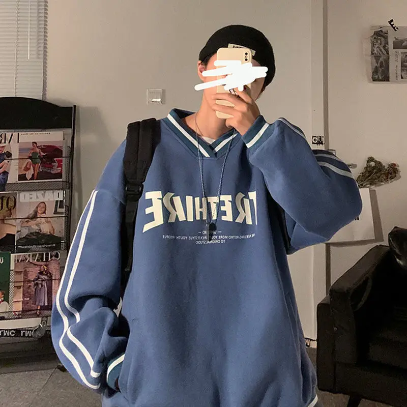 Американский винтажный брендовый свитшот с буквенным принтом Свободный