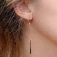 laramoi fashion women drop earrings strip metal earrings party wedding gift statement stainless steel girl personality jewelry
