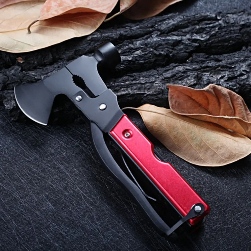 

14 in 1 Hatchet with Knife Axe Hammer Saw Screwdrivers Pliers Bottle Opener Multitool Camping Accessories Survive Gear Equipment