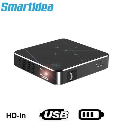 Новый мини-проектор Smartldea dlp HD, поддержка 1080p, встроенная емкость аккумулятора, проводной телефон, зеркальное отображение проектора, проектор для домашнего кинотеатра