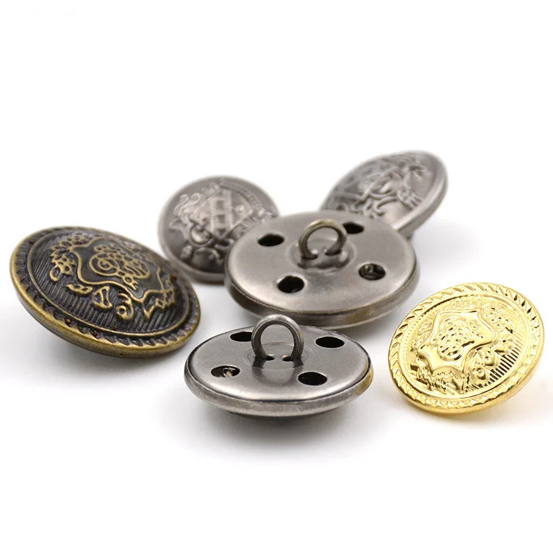 10 шт. медная Пряжка винтажный логотип бронзовая старинная Серебристая джинсовая