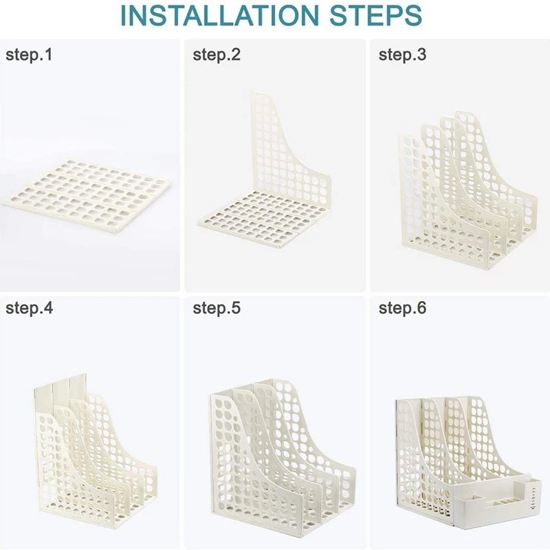 

Plastic Folder Stand Desktop Storage Box Office Desk Storage Multifunction Magazine File Holder