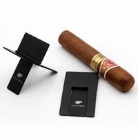 cohiba stainless steel black cigar ashtray holder metal packet foldable cigar stand rest cigar accessories smoking tool