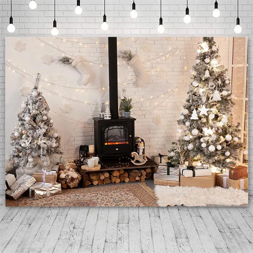 Фоны для фотосъемки Avezano зима счастливая Рождественская елка подарок камин огни