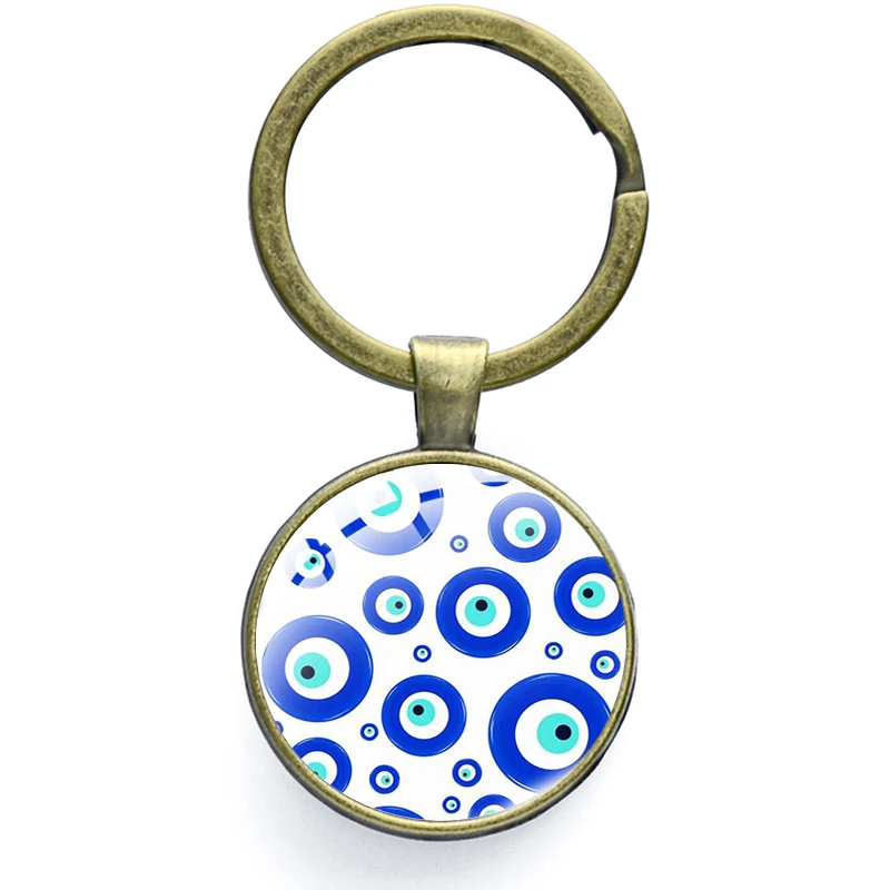 Синий Зло стеклянный купол ручной работы Круглый турецкий греческий глаз