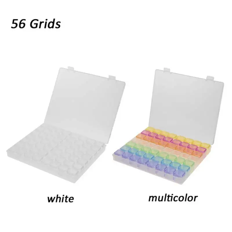 56 слотов пустой пластиковый ящик для хранения ногтевого дизайна Стразы
