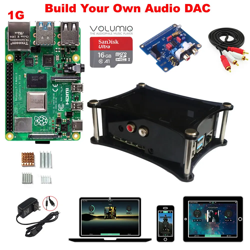 Raspberry Pi 4 Модель B + Plus DAC комплект D4B01 1G|Демонстрационные стенды| |
