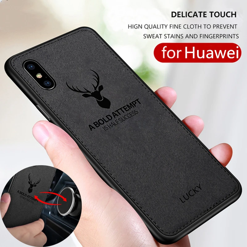 

Cloth Texture Deer 3D Soft TPU Magnetic Car Case For Honor V30 5G Case On For Huawei Honor v30 Pro V20 V10 V9 Cover
