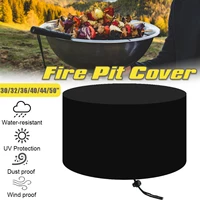6 sizes waterproof patio fire pit cover black uv protector grill bbq shelter outdoor garden yard round canopy furniture covers