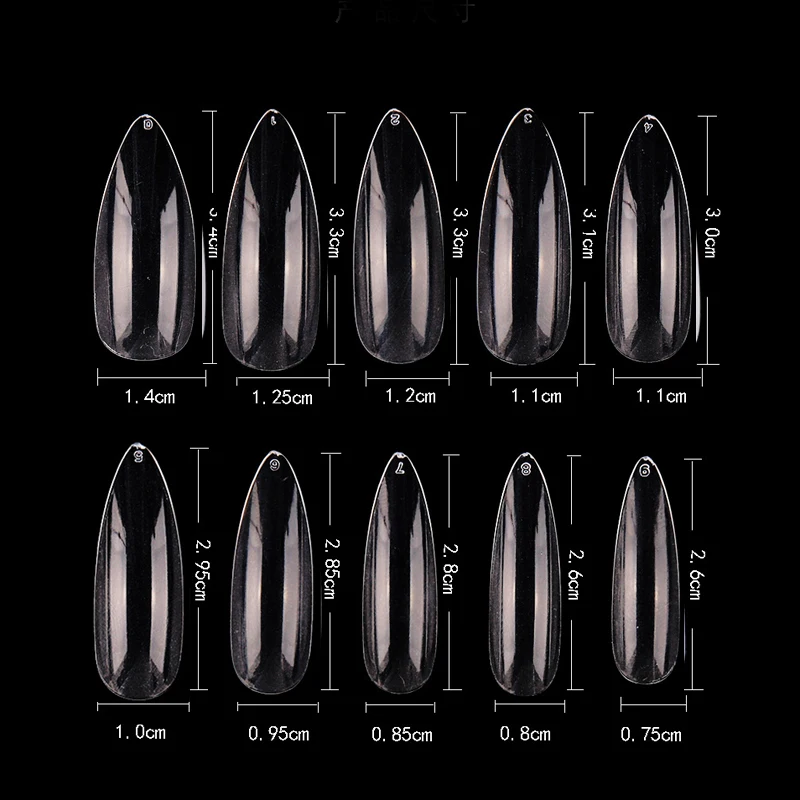 600 шт./пакет светлый гвозь советы миндаля Стиль накладные ногти длинные стилет