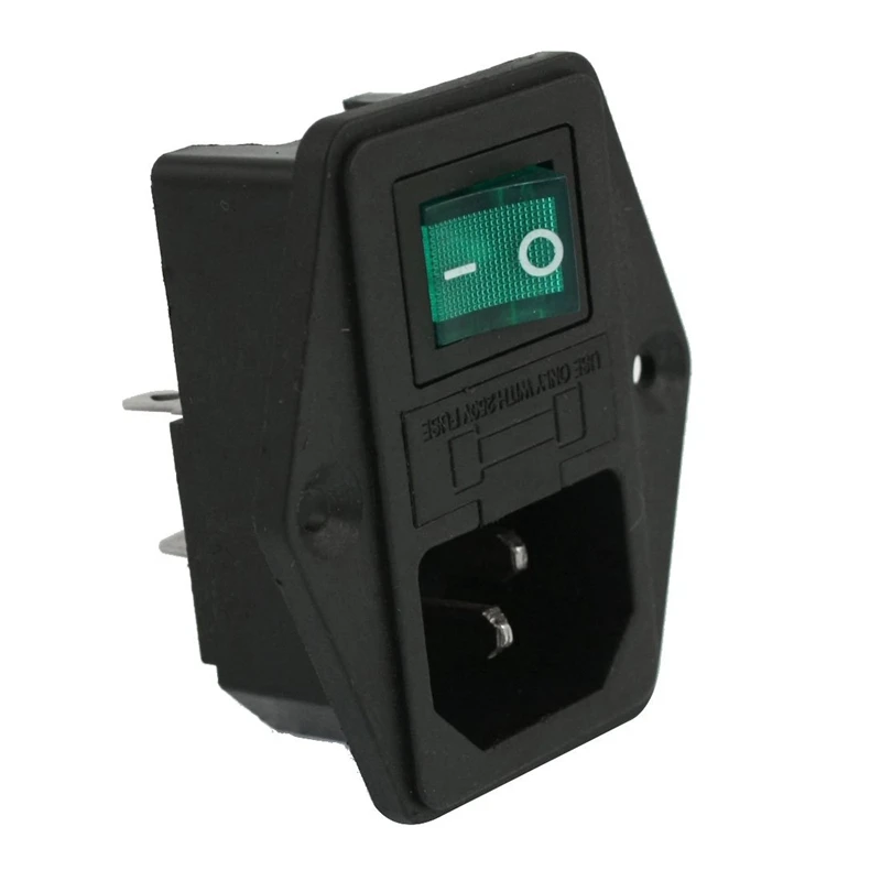 

AC 10A 250V IEC320 C14 модуля с клавишный переключатель для неоновой лампы и держатель предохранителя