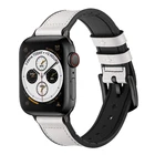 Ремешок из кожи и силикона для apple watch band, винтажный браслет для iwatch series 76543SE, 44 мм 40 мм 42 мм 38 мм 45 мм 41 мм