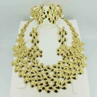 dubai gold necklace earrings collection fashion nigeria wedding african pearl jewelry collection italian womens jewelry set