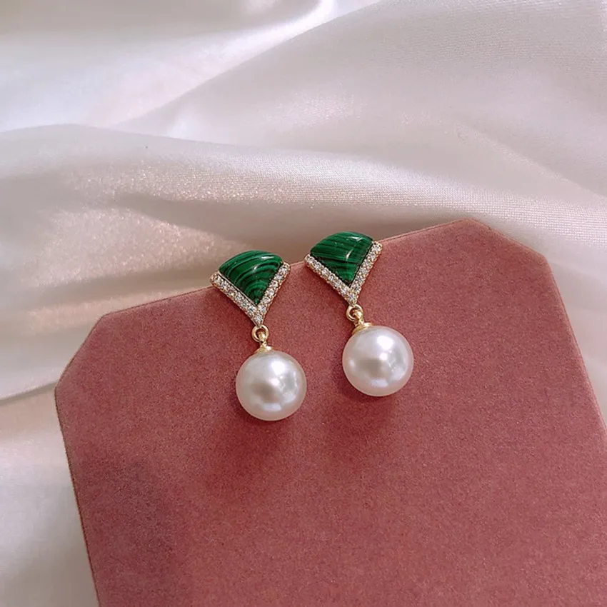 Уникальный светильник FYJS желтое золото геометрический Малахитовый камень