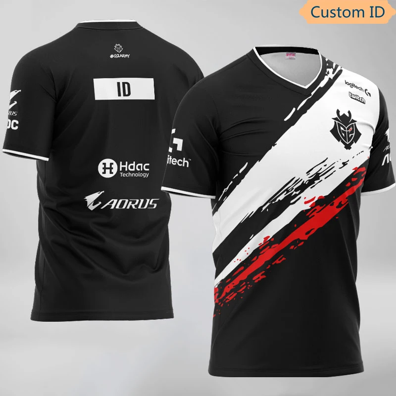 

G2 Esports T-shirt Fashion Streetwear High Quality Custom ID Jersey Clothing Game LOL CSGO Top Team Pro Player Men Women Collar