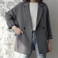 suit jacket female spring and autumn gray korean student casual loose suit design loose women jacket blazers casual