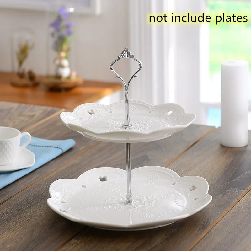 2 layers silver Металлический держатель для торта, подставка для торта, 2 уровня, фурнитура, 3 уровня, корона, металлическая пластина для торта, подставка для торта, вечерние, золотые, для дома, кухни, Аксессуары для выпечки - Цвет: 2 layers silver