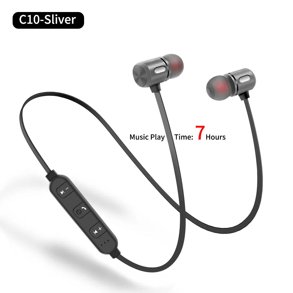 FBYEG C10 C40W Bluetooth наушники беспроводные наушники спортивные Bluetooth гарнитура наушники магнитные наушники с микрофоном для телефона - Цвет: C10-SL-7H