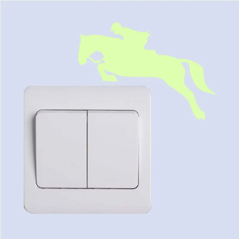 Мужская наклейка для езды на лошадях и прыжках светится в темноте забавная