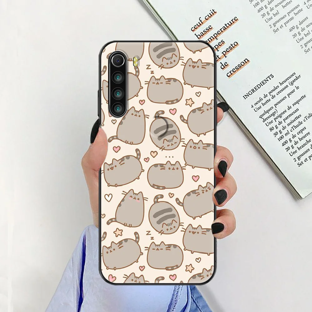 

cute cartoon cat Pusheen Phone case For Xiaomi Redmi Note 7 7A 8 8T 9 9A 9S K30 Pro Ultra black fashion cell cover painting