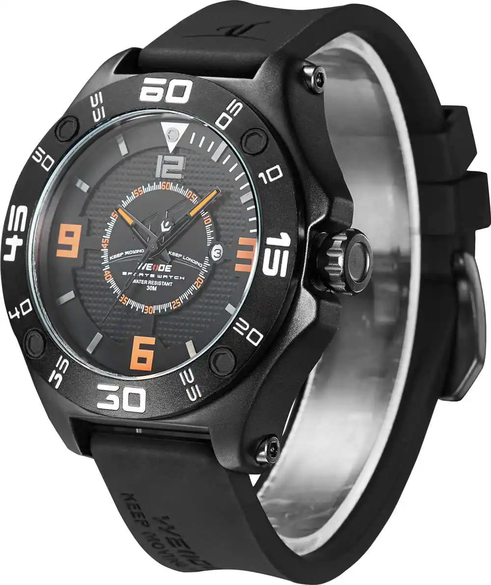 Лучшая цена мужские Модные Аналоговые часы с календарем черный силиконовый