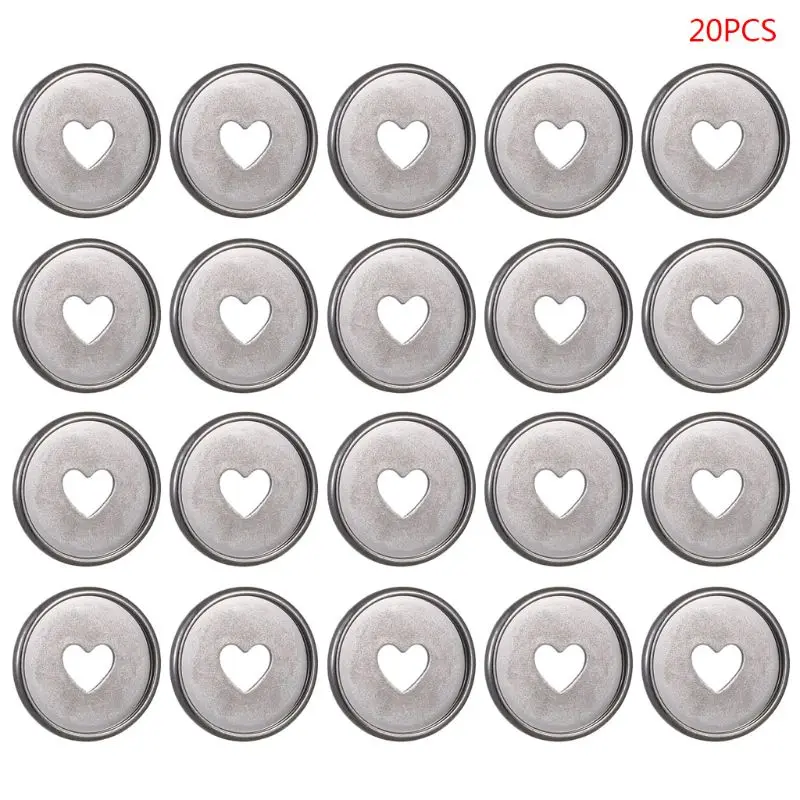 

20pcs 35mm Heart Binder Rings Mushroom Hole Loose Leaf Notebook Binding Disc DIY