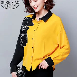 Blusas Mujer De Moda 2020 женские рубашки с длинным рукавом и вышивкой цветочные повседневные женские блузки с отложным воротником размера плюс 6010 50