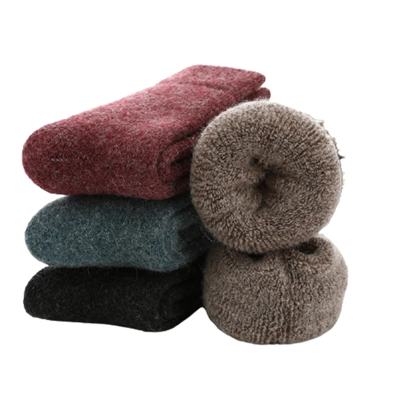 

Super Thicker Solid Socks Merino Wool Rabbit Socks Against Cold Snow Socks Winter Funny Happy Socks Female Women Socks 2021 New