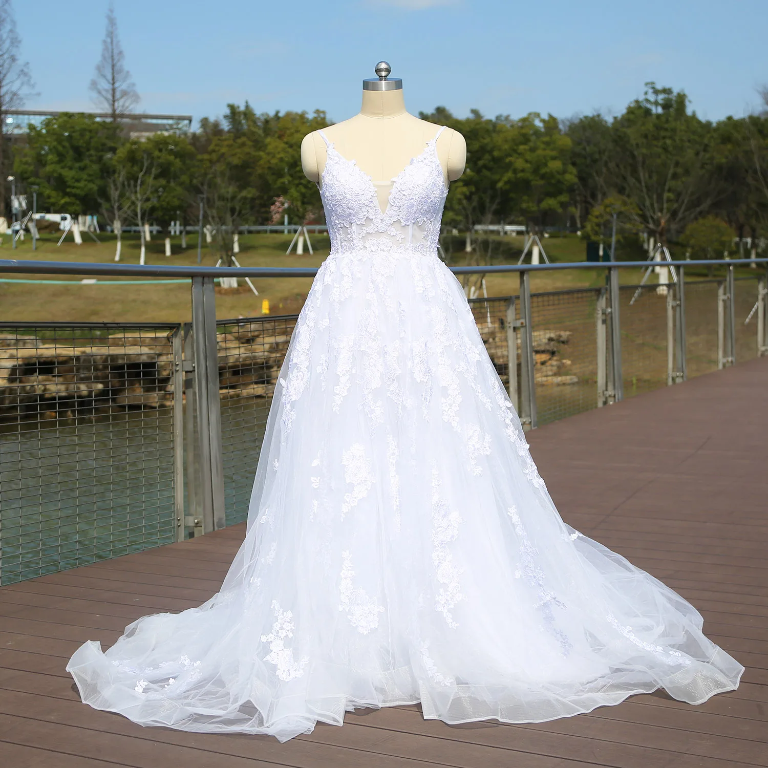 

Иллюзия Бальные платья на тонких бретельках реальная картинка свадебного платье для свадебных платьев 2021 брак аппликации Vestido De Noiva