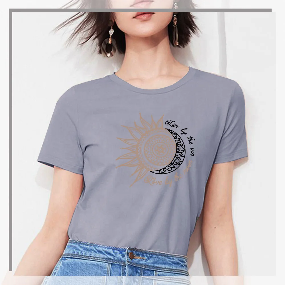 

MS22 Women Printed T-Summer Logo Tee Short Sleeve Round Neck Casual Tops for Women Funny Print Graphic Womens Clothing Tees