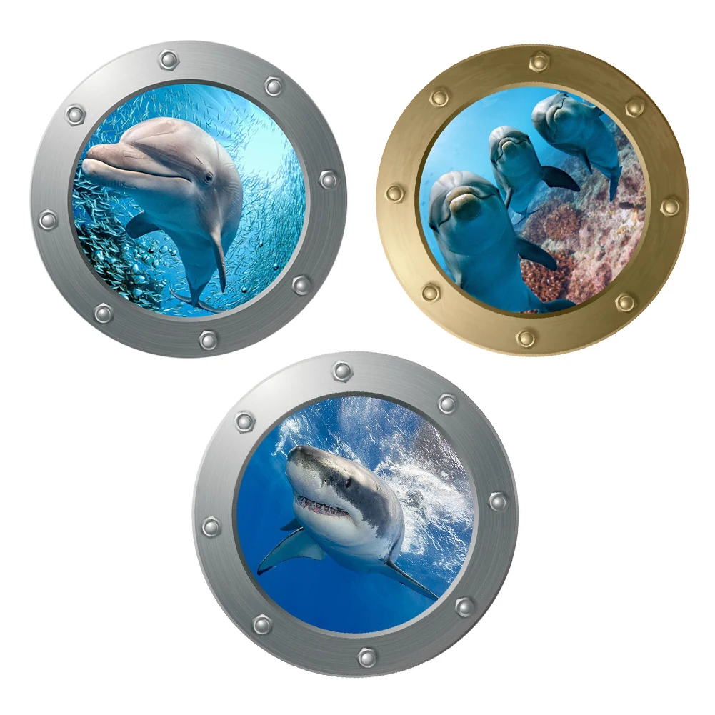 

Cute Style 3D Sea Wall Decals Removable Underwater Living Room Decoration Decor Ocean Sea Themed Bedroom Stickers Decor Style 3